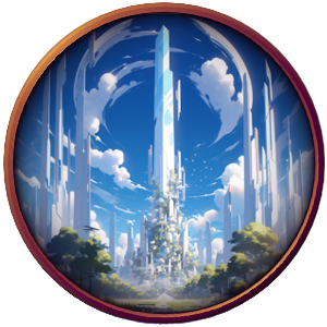 Vision d'une biocité, ville space fantasy mélant nature et technologie